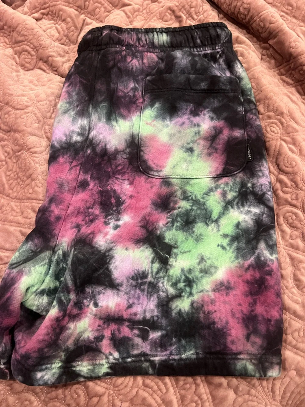 Tie-Dye Hybrid Shorts in Black, Pink & Green - Legends